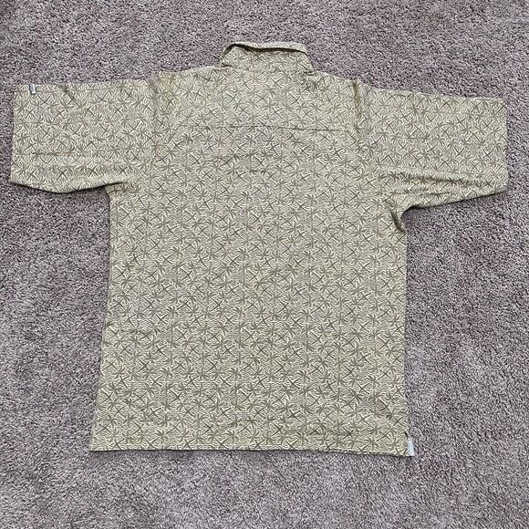 VTG Columbia Polo Shirt Mens Large Yellow Floral Hawaii Palm Tree Peekaboo Golf - Picture 5 of 10